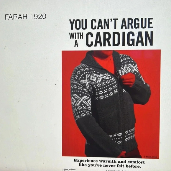 Rare*‎ Farah Vintage fair ice nordic cardigan wool Sweater - Picture 13 of 13